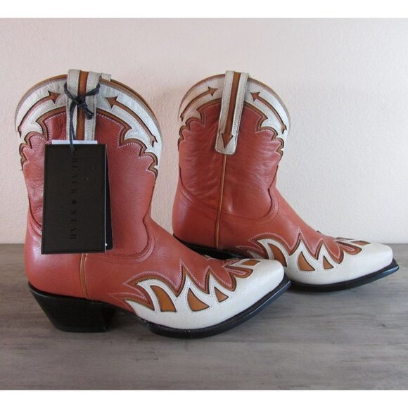 Black Star Women's Canyon Snip Toe 9" Western Bootie Coral WBSN010 - Picture 1 of 4